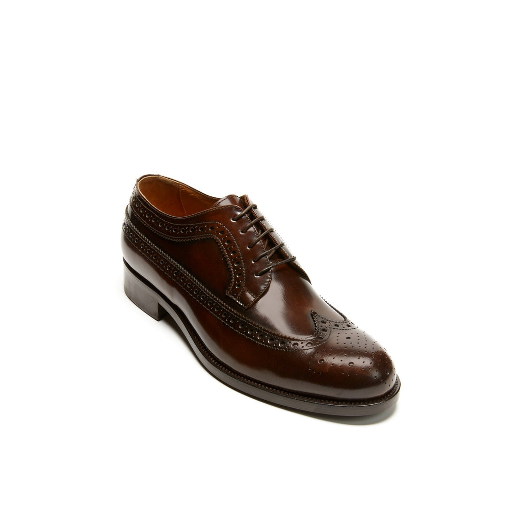 Derby Brown À Pointe D'Ailes Longues - Homme