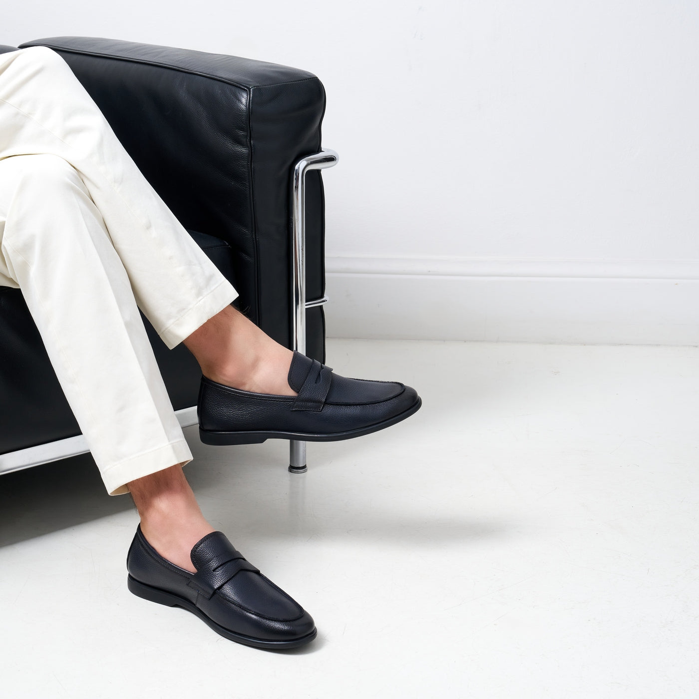 Penny Loafers - Navy Blue - Men