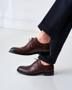 Oxford de puntera recta - Marrón oscuro - Hombre