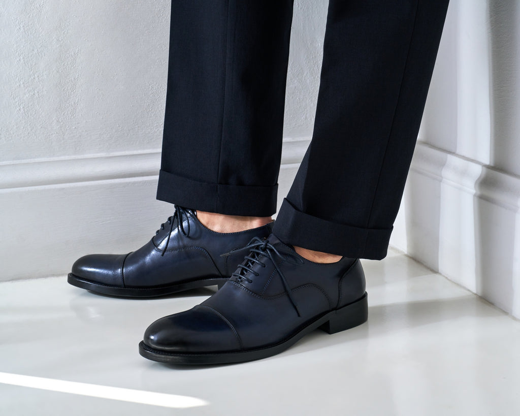 Straight-Toe Oxford - Navy Blue - Men's