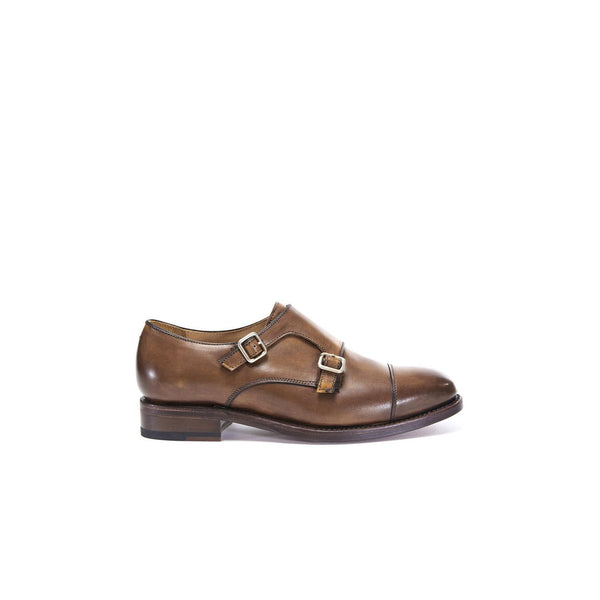 Monk Strap Bout Droit Goodyear - Marron Châtaigne - Femme