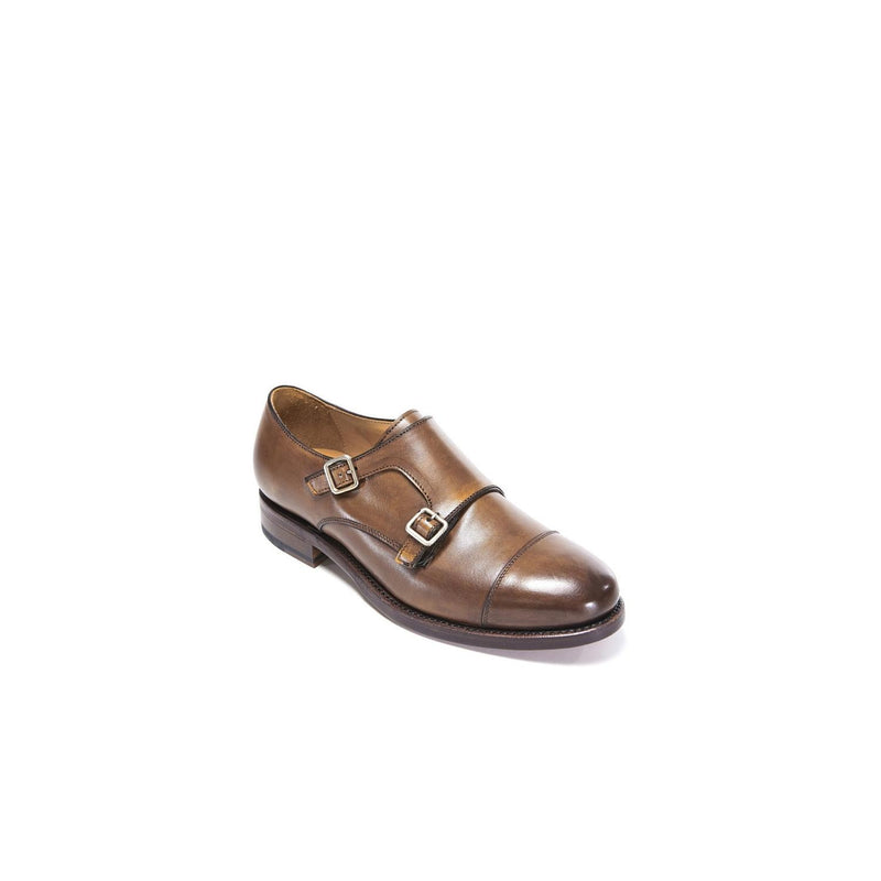British Passport - Monk Strap Bout Droit Goodyear - Marron Châtaigne - Femme