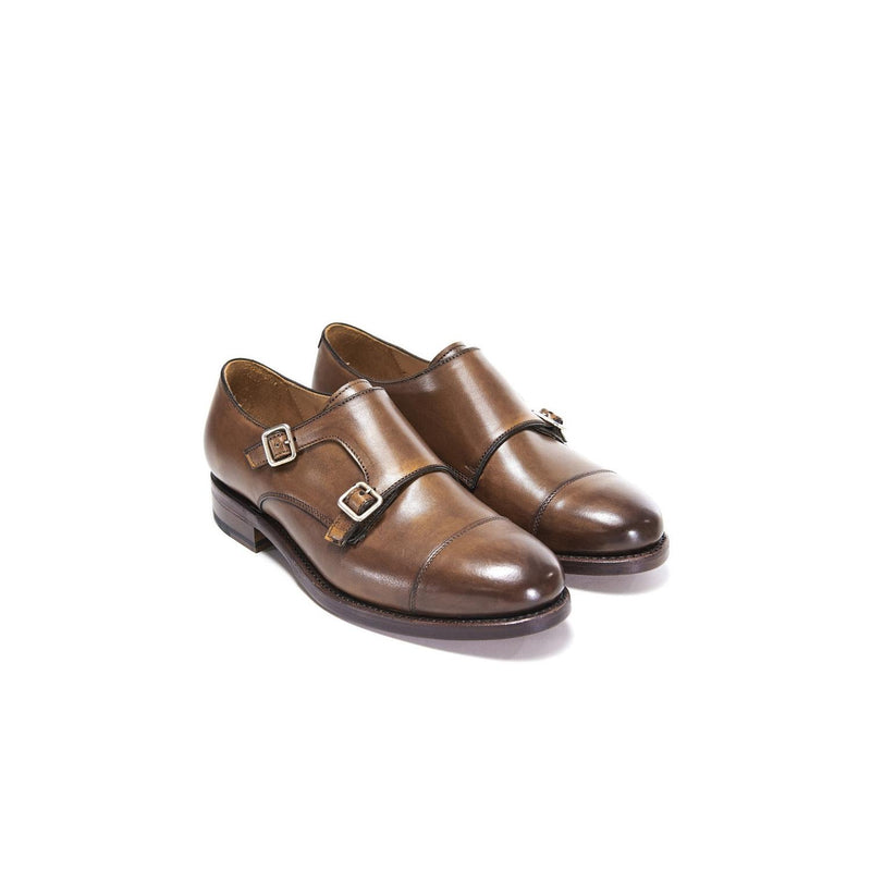 British Passport - Monk Strap Bout Droit Goodyear - Marron Châtaigne - Femme