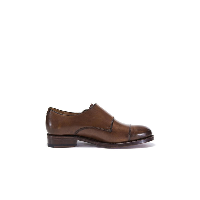 British Passport - Monk Strap Bout Droit Goodyear - Marron Châtaigne - Femme