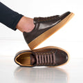 Lace-Up Trainers - Dark Brown - Women
