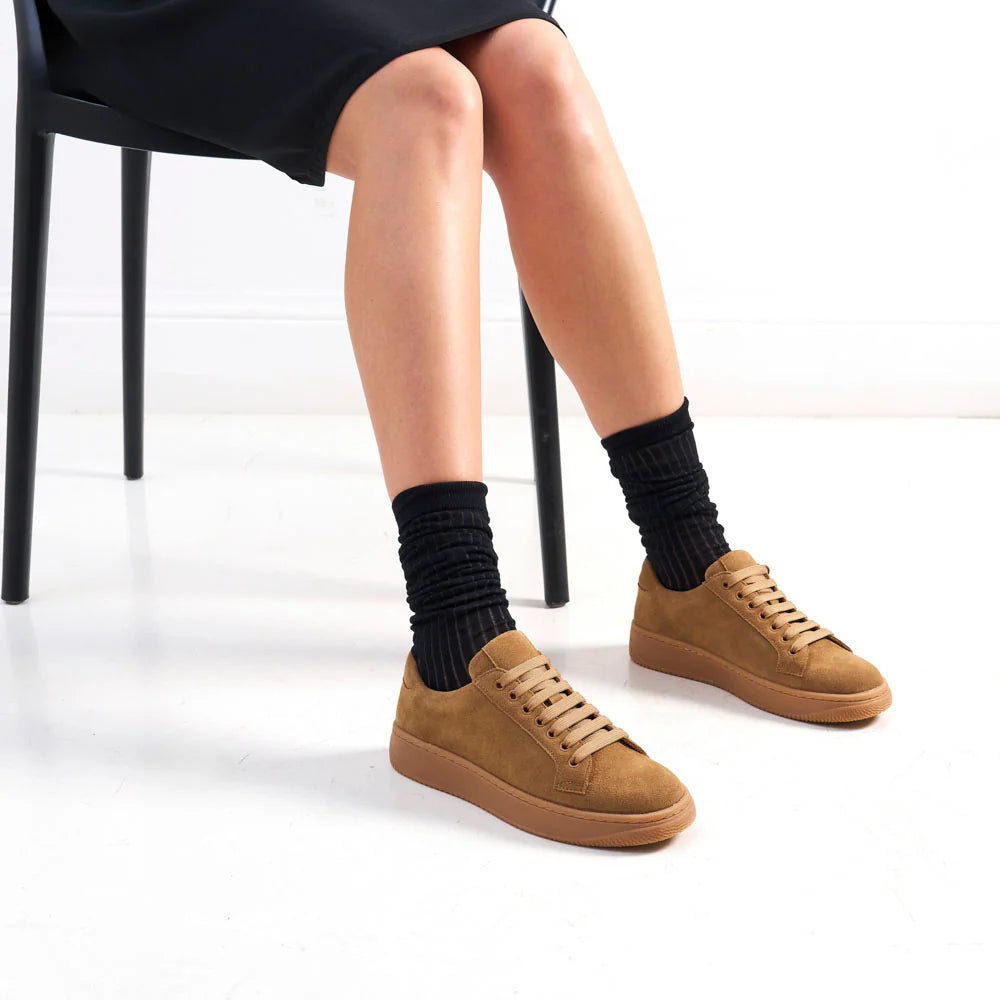 Lace-Up Trainers - Brown - Women