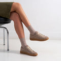 Classic Lace-Up Trainers - Taupe - Women