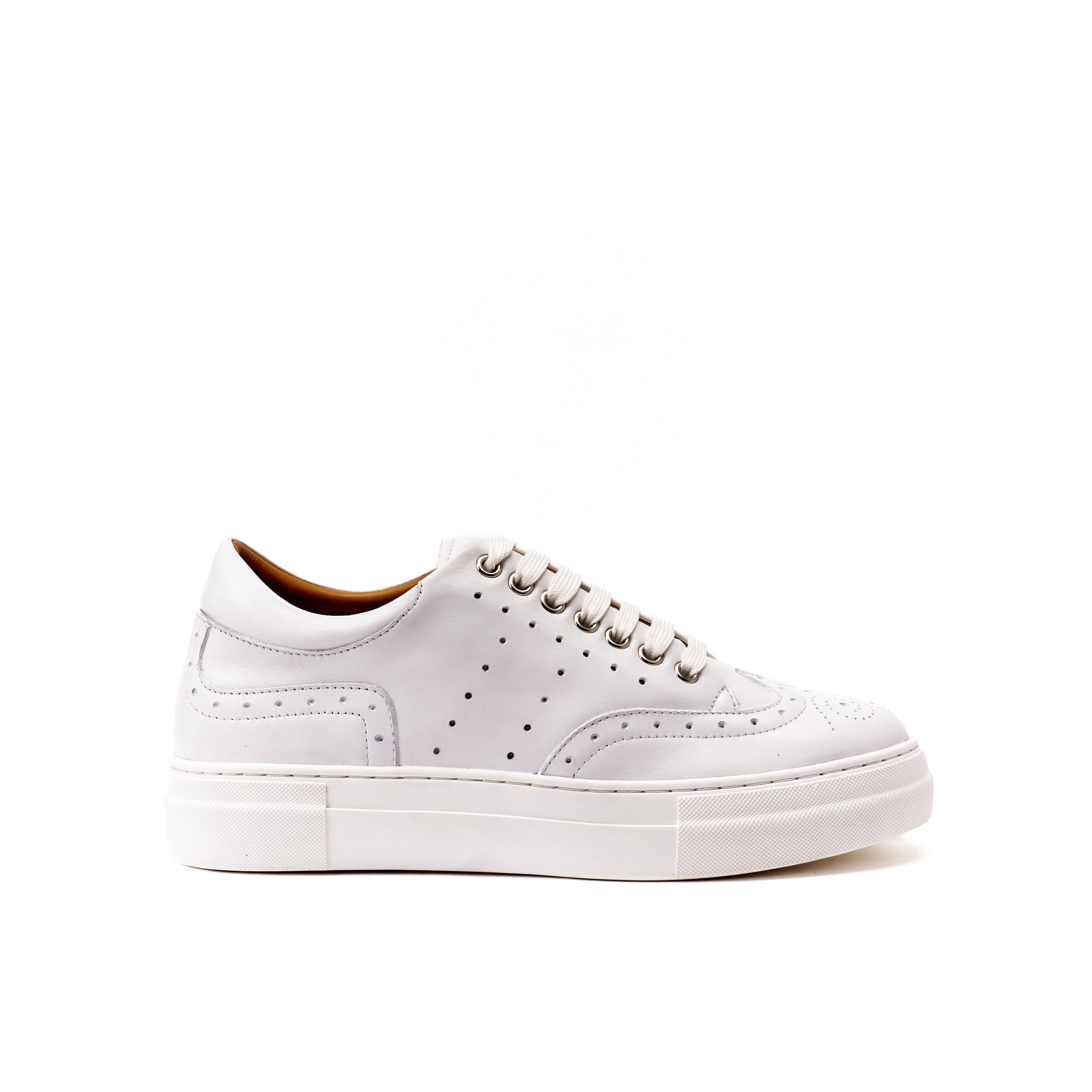Zapatillas con Puntera Brogue - Blanco - Mujer