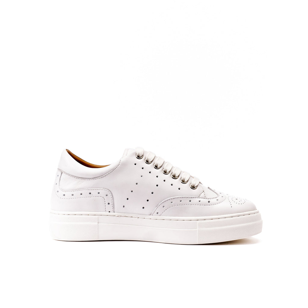 Zapatillas con Puntera Brogue - Blanco - Mujer