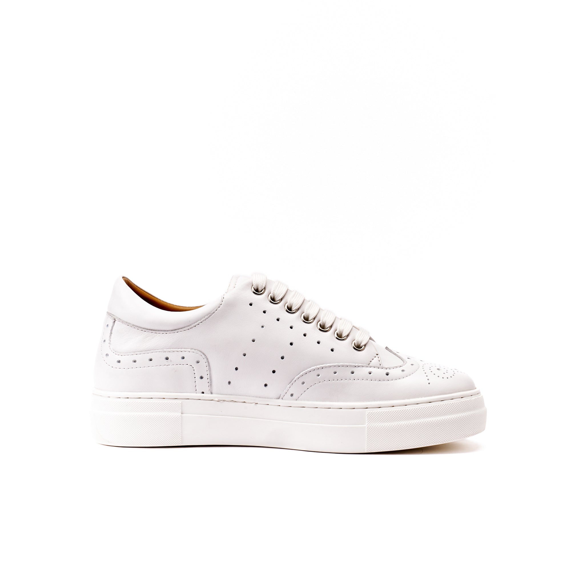 Zapatillas con Puntera Brogue - Blanco - Mujer