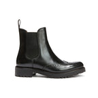 Botines Chelsea con puntera perforada - Negro - Mujer