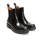 Botines Chelsea con puntera perforada - Negro - Mujer
