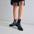 Botines Chelsea con puntera perforada - Negro - Mujer