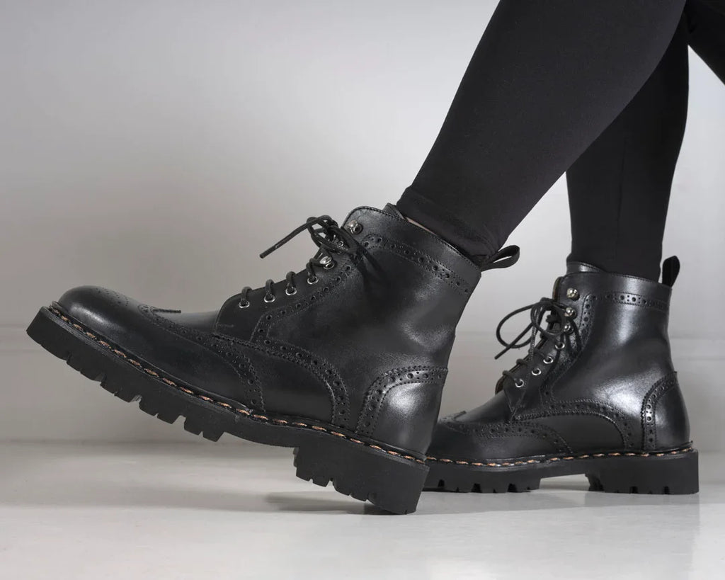 Derby Boots with Golf Toe - Black - Women