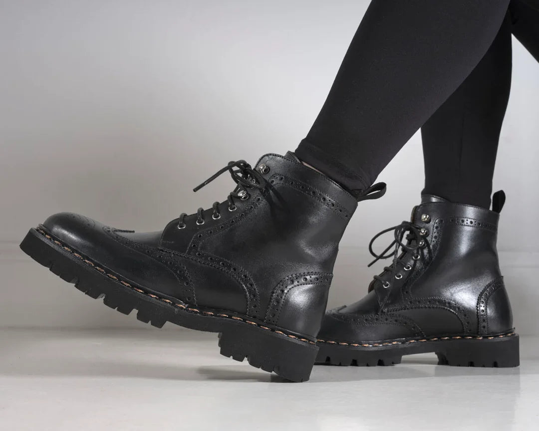 Derby Boots with Golf Toe - Black - Women