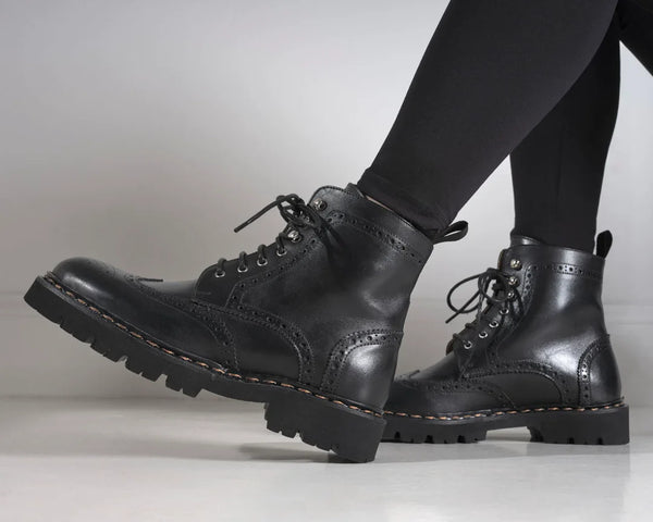 Derby Boots with Golf Toe - Black - Women