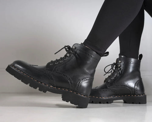 Bottes Derby À Bout Golf - Noires - Femme