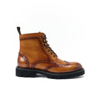 Stivaletti Derby Brogue A Coda Di Rondine - Marrone - Donna
