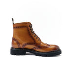 Stivaletti Derby Brogue A Coda Di Rondine - Marrone - Donna