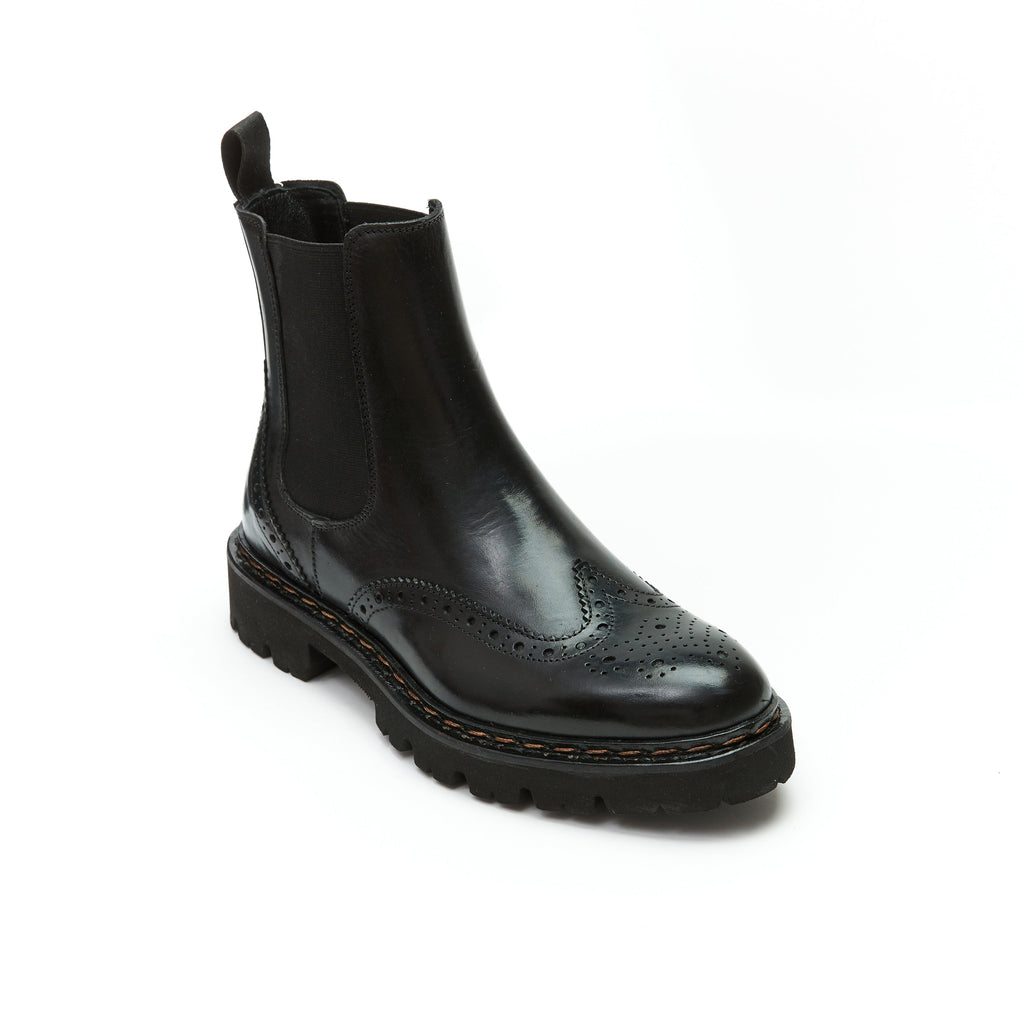 Botines Chelsea Con Puntera De Ala - Negro - Mujer