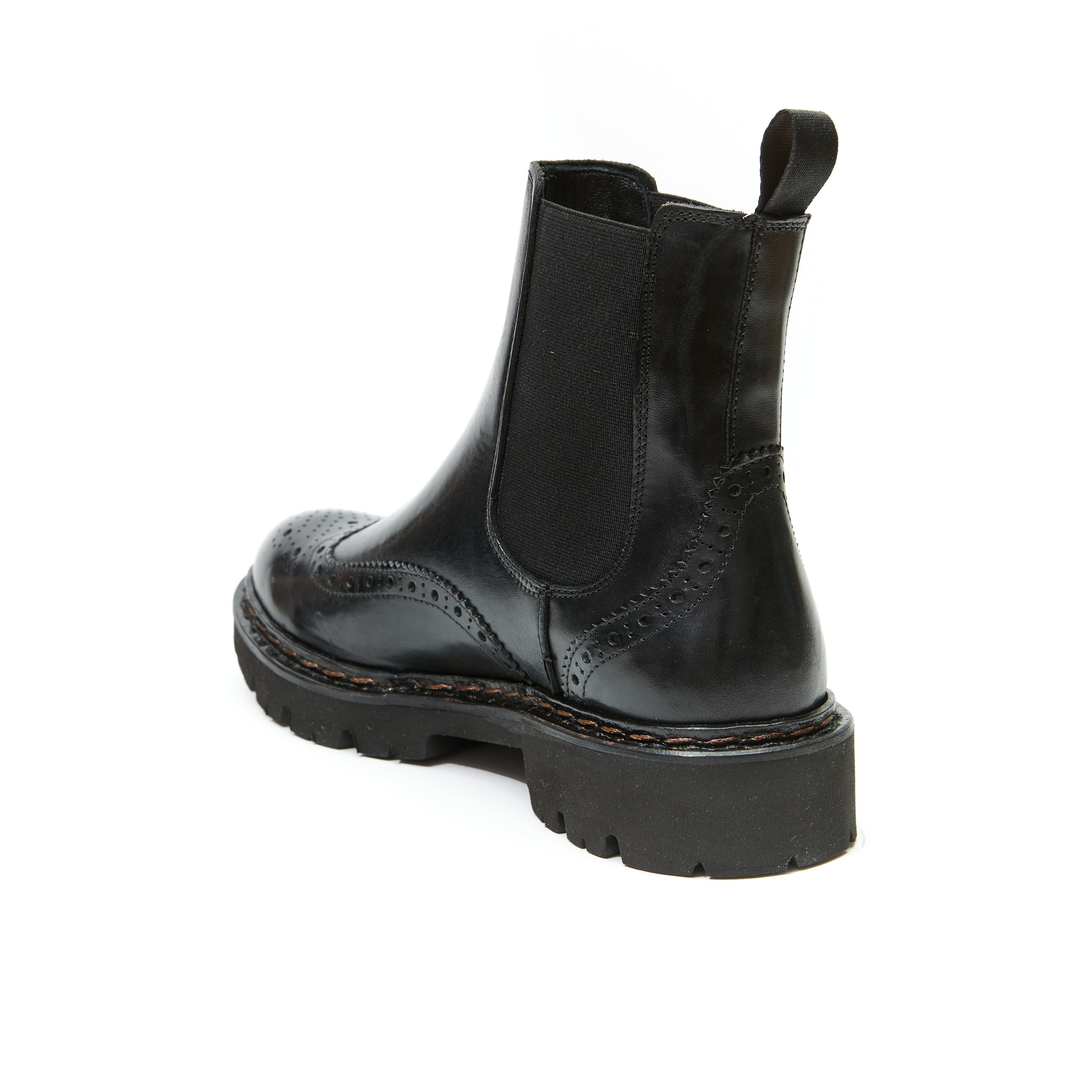 Botines Chelsea Con Puntera De Ala - Negro - Mujer