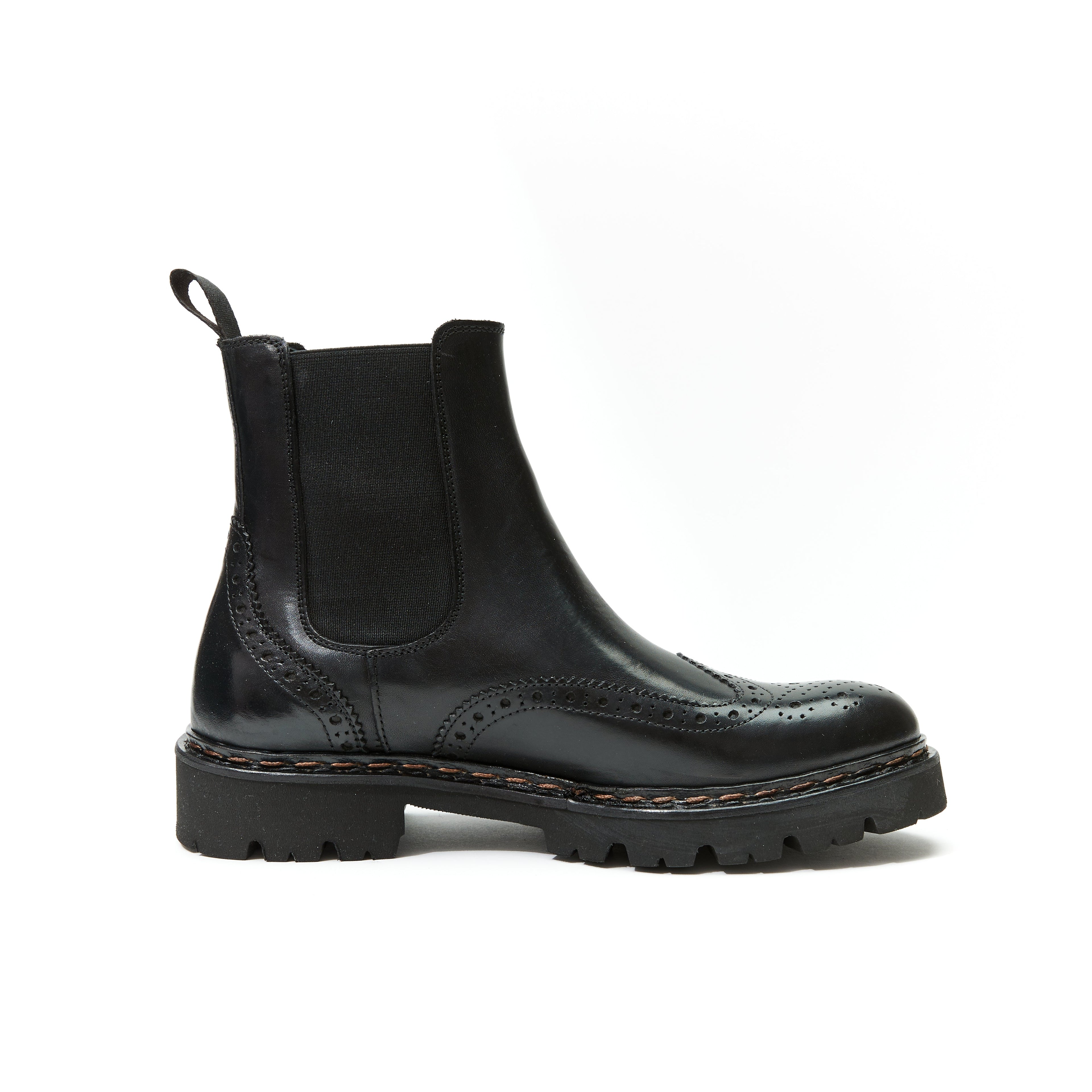 Botines Chelsea Con Puntera De Ala - Negro - Mujer
