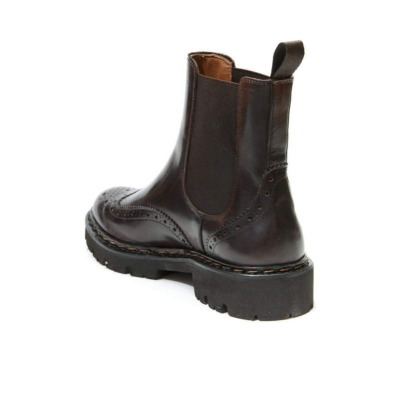 Pasaporte británico - Botas Chelsea Wingtip - Marrón oscuro - Mujer