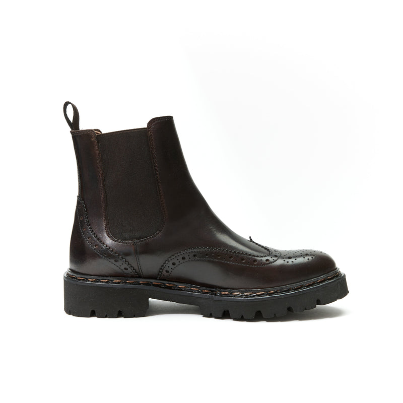 Pasaporte británico - Botas Chelsea Wingtip - Marrón oscuro - Mujer