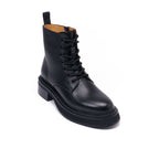 Botines Derby Con Cordones - Negro - Mujer