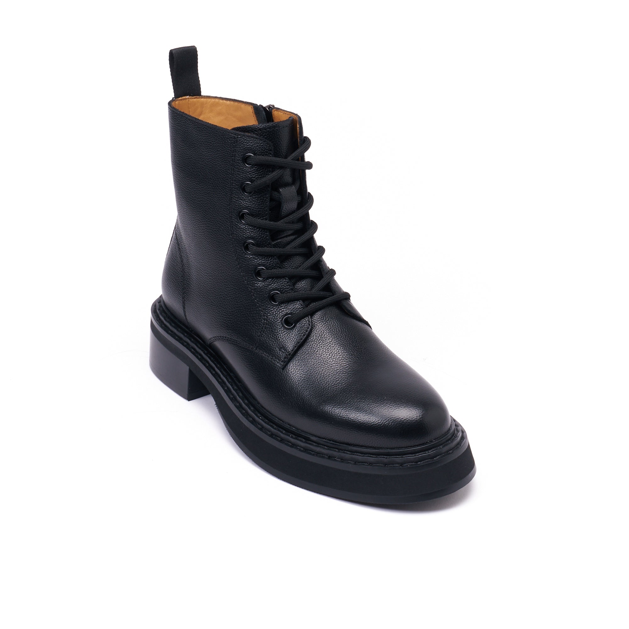 Botines Derby Con Cordones - Negro - Mujer