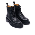 Botines Derby Con Cordones - Negro - Mujer