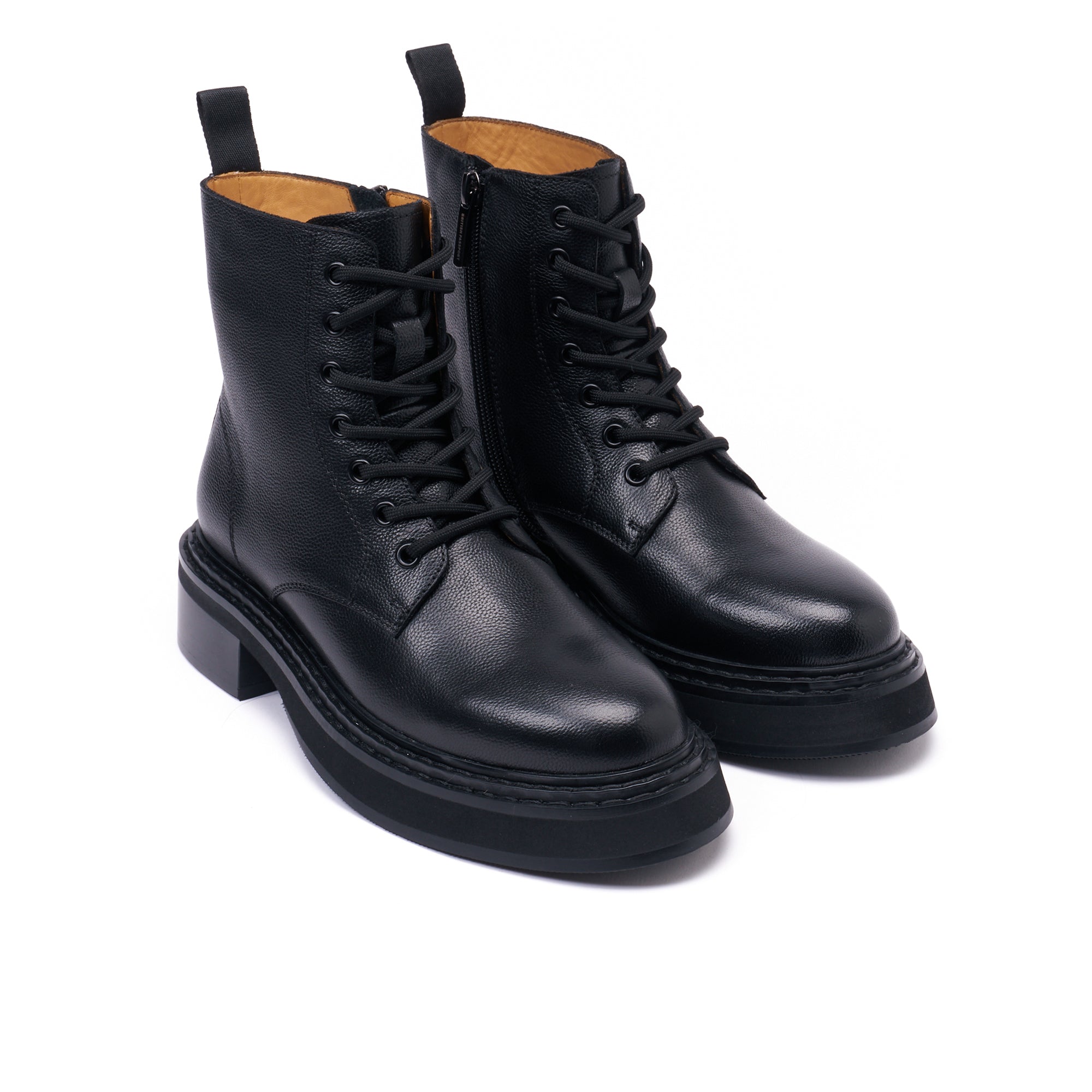 Botines Derby Con Cordones - Negro - Mujer