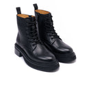Lace-up Derby Ankle Boots - Black - Women