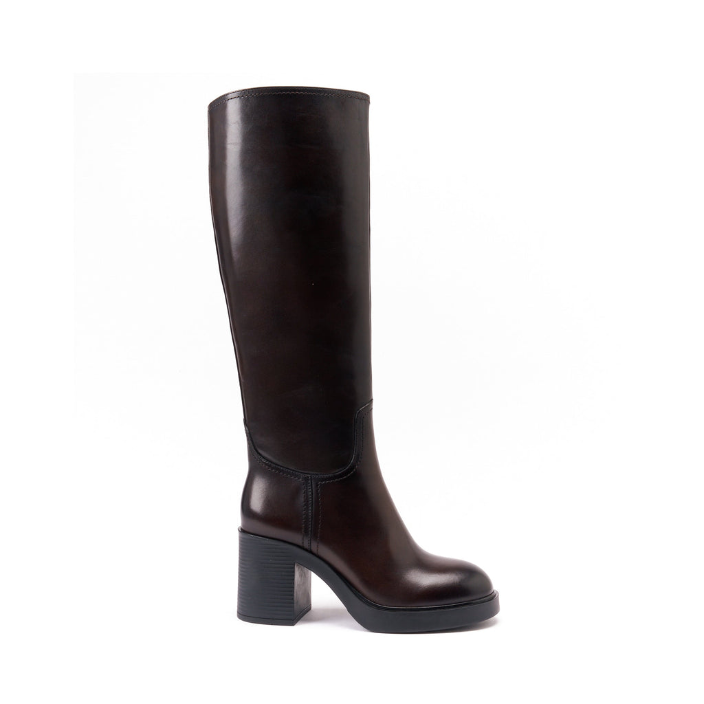Bottes Tubulaires À Talon Haut - Marron Foncé - Femme