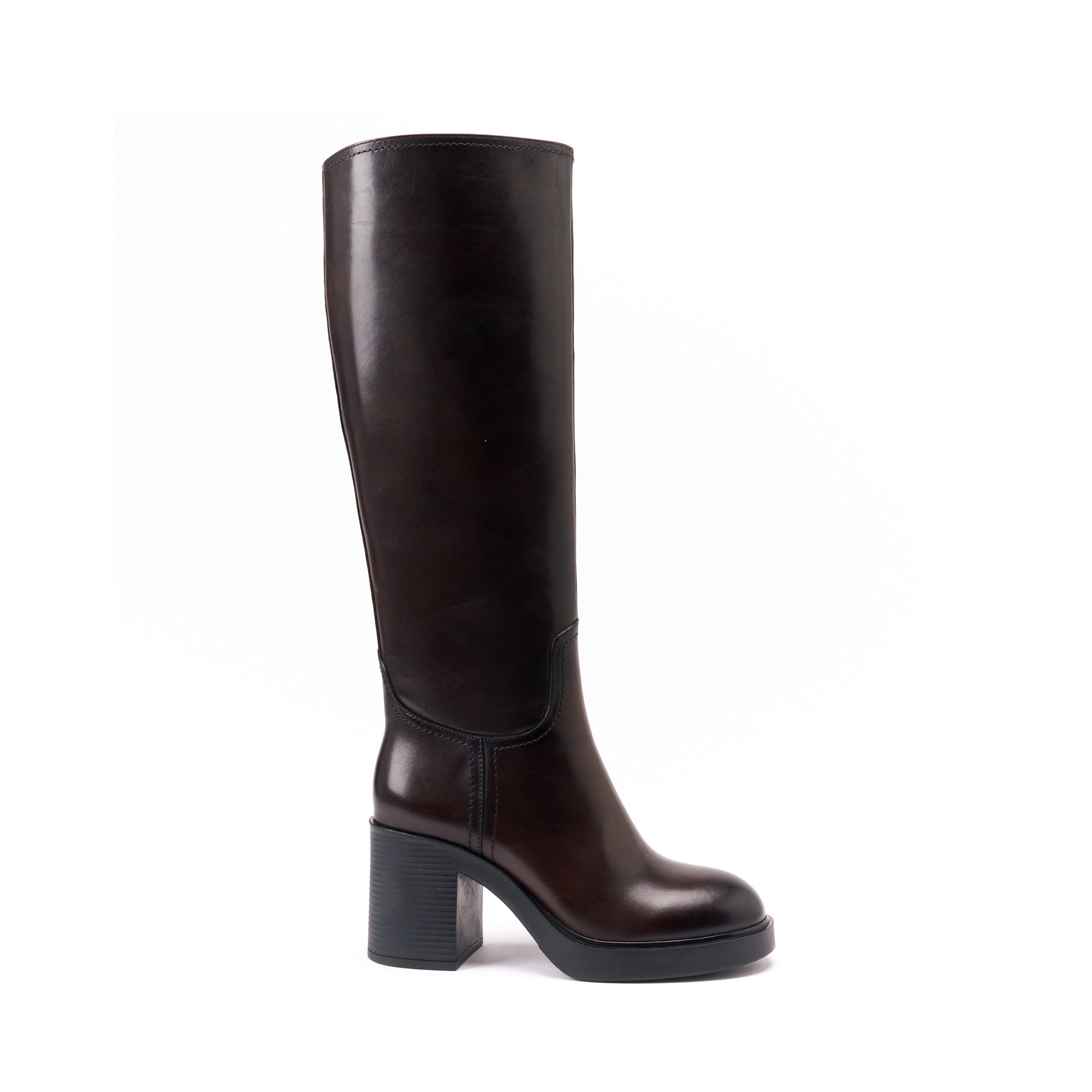 Bottes Tubulaires À Talon Haut - Marron Foncé - Femme