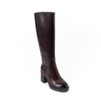 Bottes Tubulaires À Talon Haut - Marron Foncé - Femme