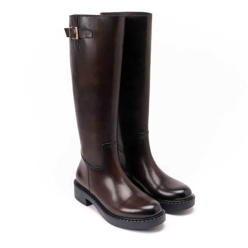 Pasaporte británico - Botas altas - Marrón oscuro - Mujer