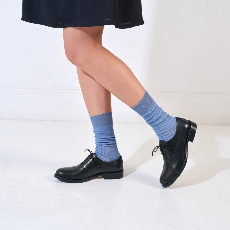 Oxford À Bout Droit Noir - Femme