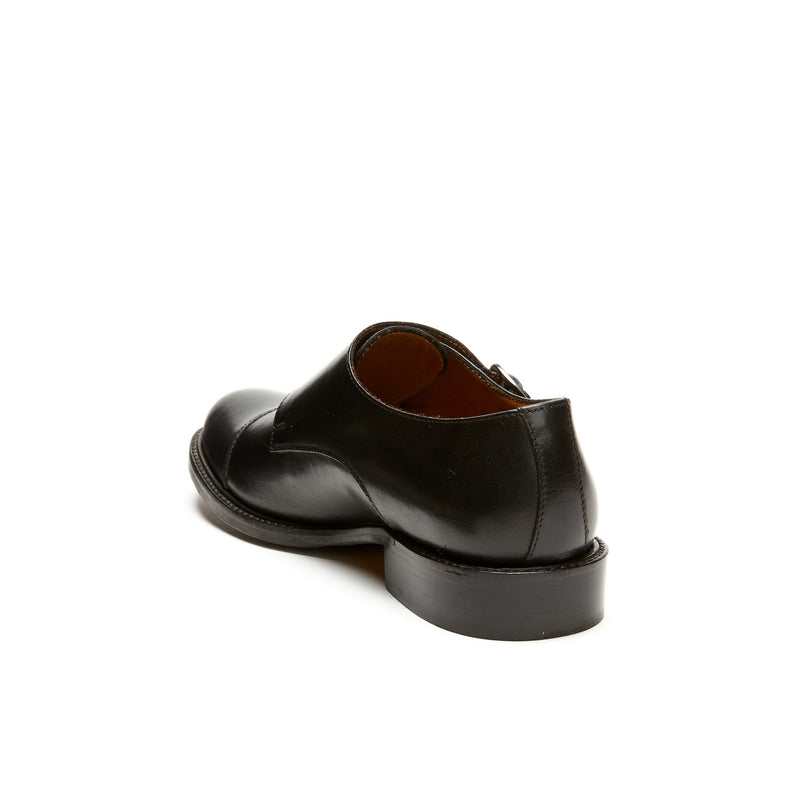 Monk Strap À Bout Droit Noir - Femme