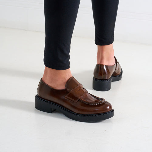 Mocassin Penny Marron - Femme