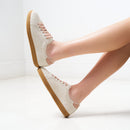 Cream White Low Cut Sneakers - Women