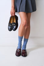 Horsebit Loafers - Burgundy - Women