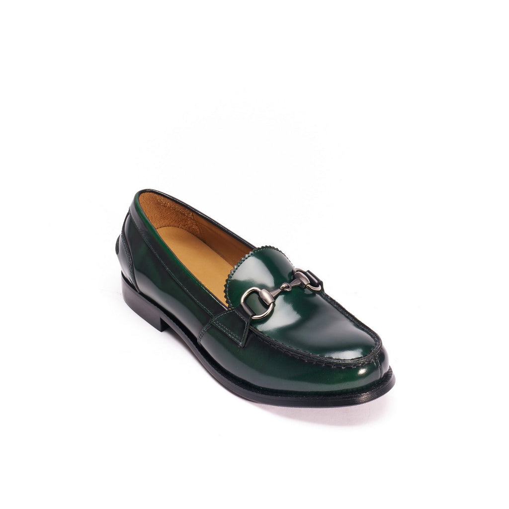 Horsebit Loafers - Green - Women