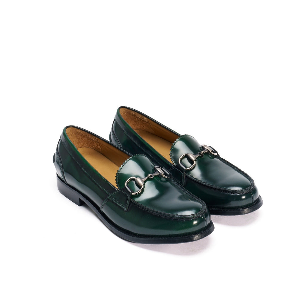 Horsebit Loafers - Green - Women