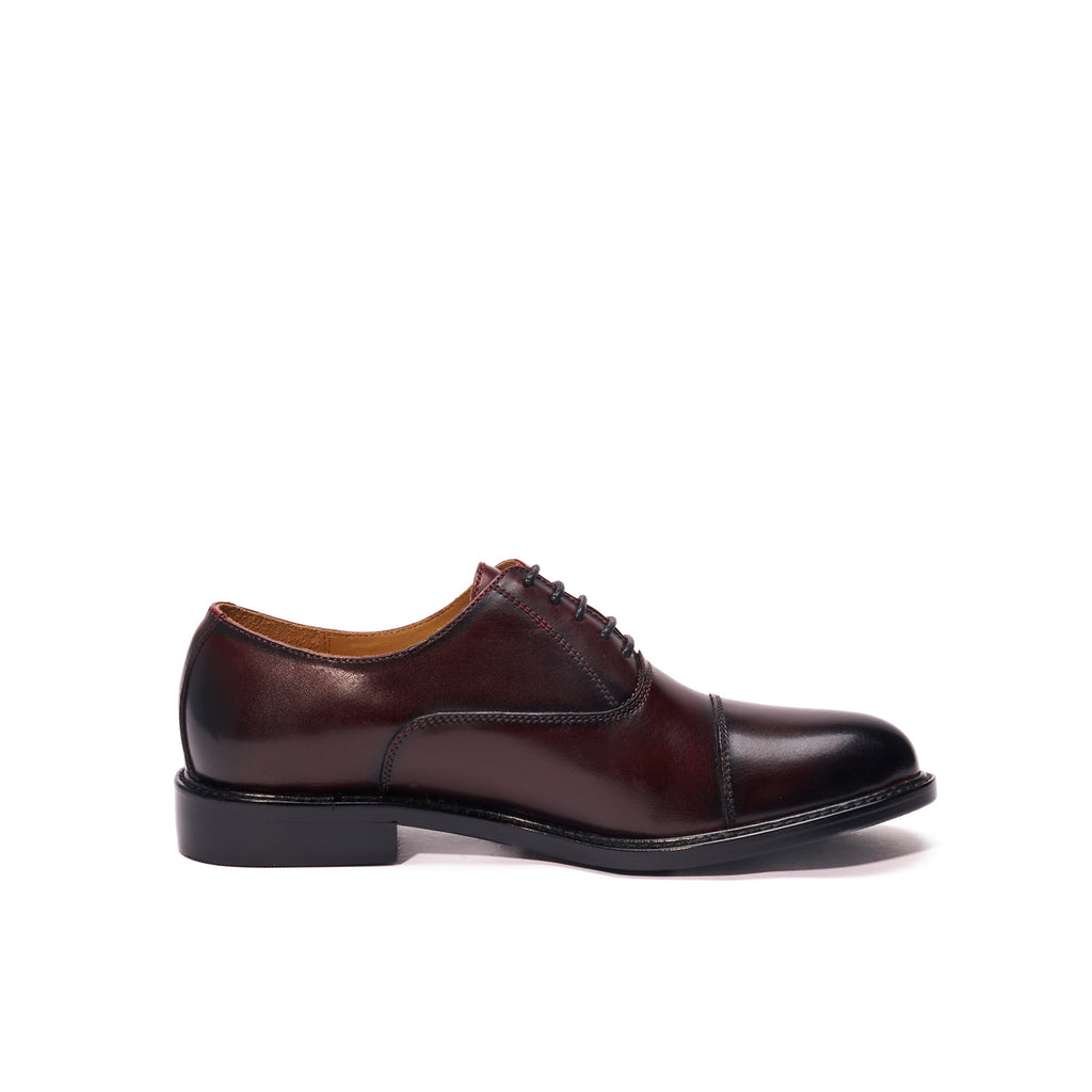 Richelieu mit gerader Kappe - Bordeaux - Damen