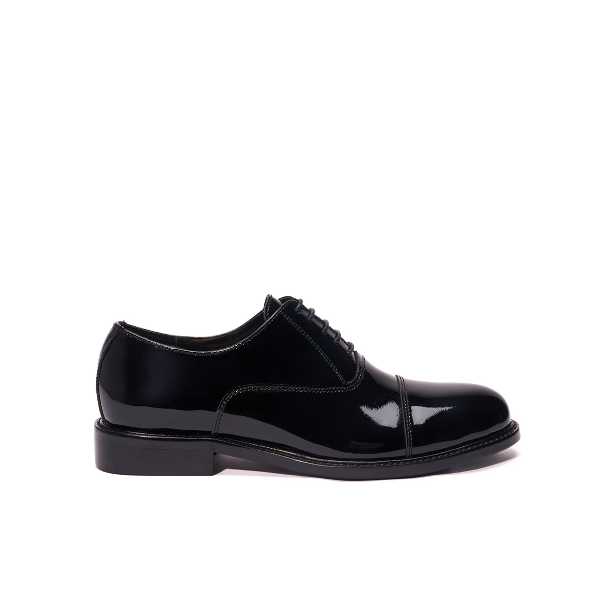 Oxfordskor Cap Toe - Lackat läder Svart - Dam