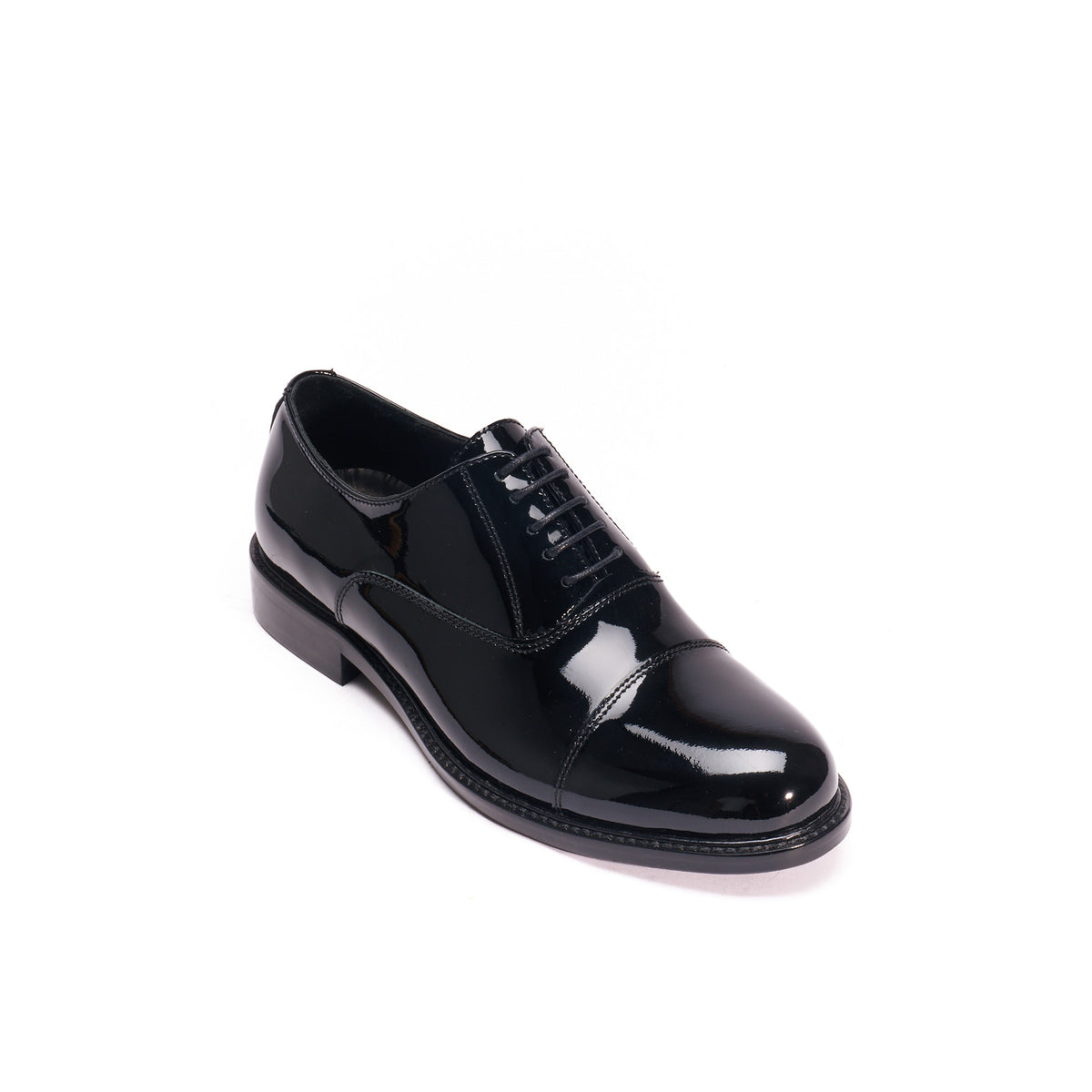 Oxfordskor Cap Toe - Lackat läder Svart - Dam