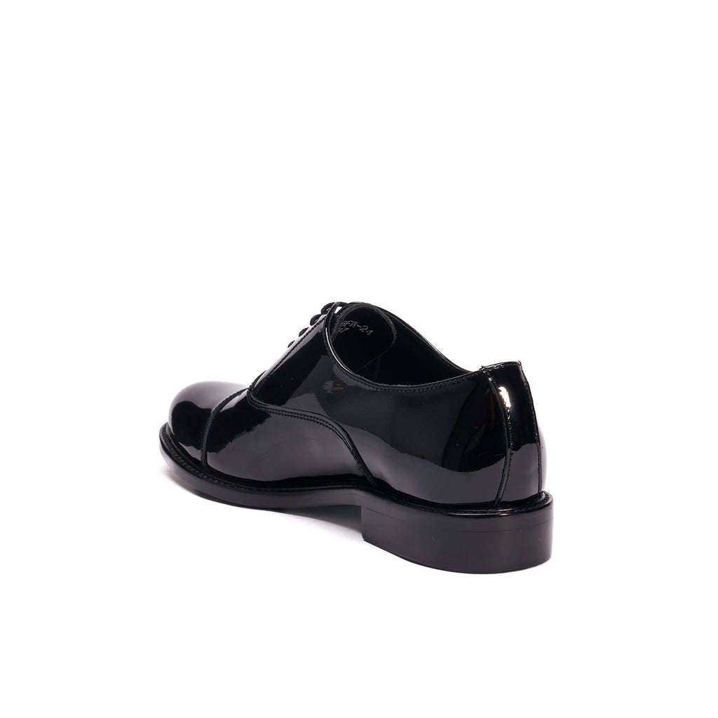 Oxfordskor Cap Toe - Lackat läder Svart - Dam
