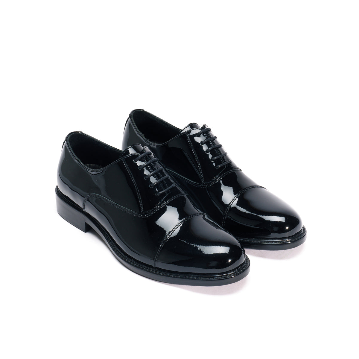 Oxfordskor Cap Toe - Lackat läder Svart - Dam