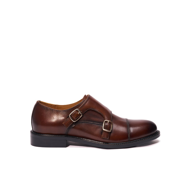 Monkstraps mit gerader Kappe - Braun - Damen